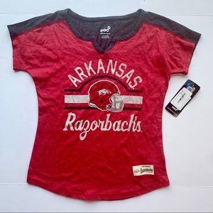 Arkansas Razorbacks Raglan Tee NWT